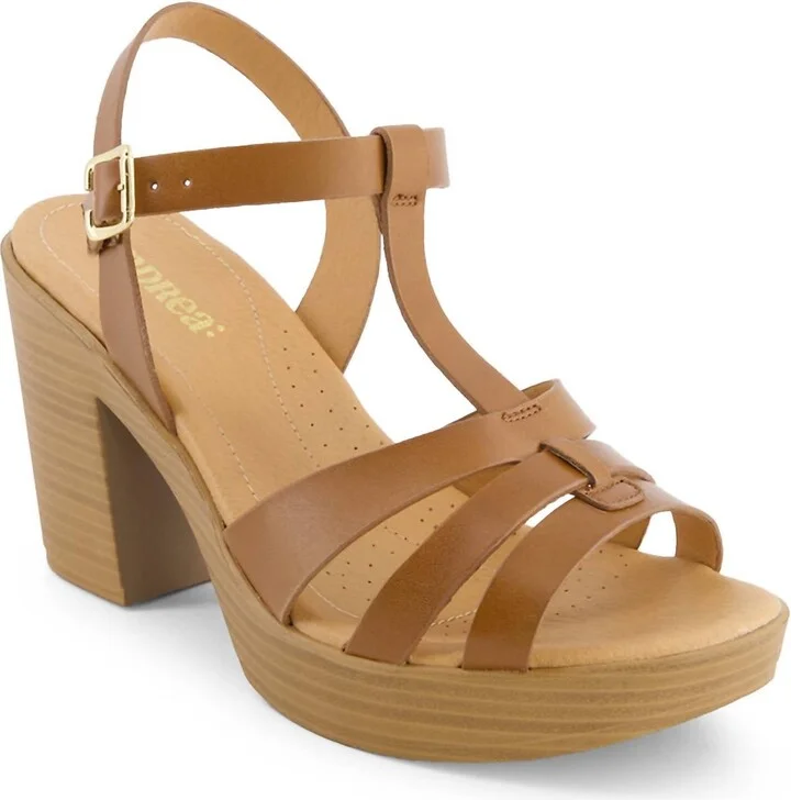 Women's Heeled Platform Sandal In Brown