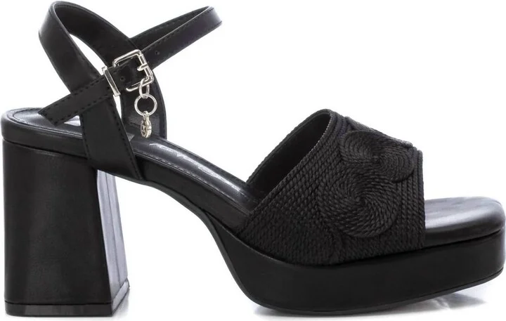 Women's Heeled Platform Sandals In Black