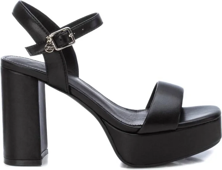 Women's Heeled Platform Sandals In Black