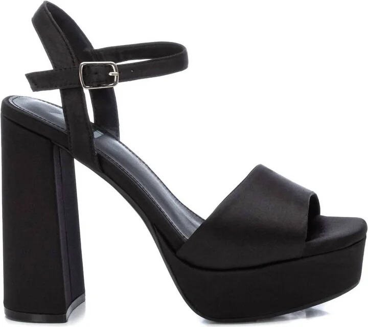 Women's Heeled Platform Sandals In Black