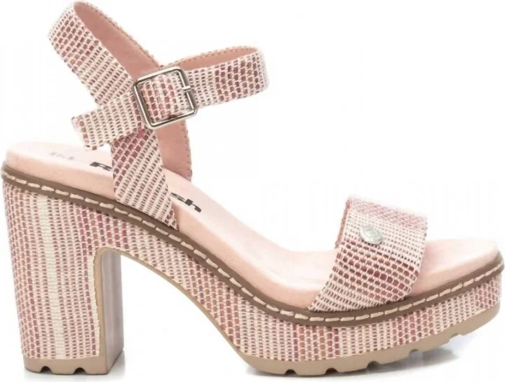 Women's Heeled Platform Sandals In Nude