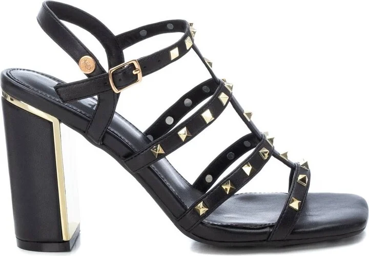Women's Heeled Sandals With Gold Studs By XTI