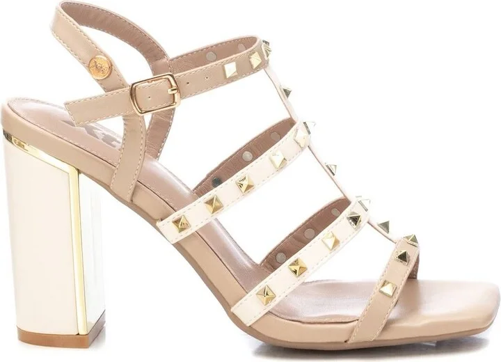 Women's Heeled Sandals With Gold Studs By XTI