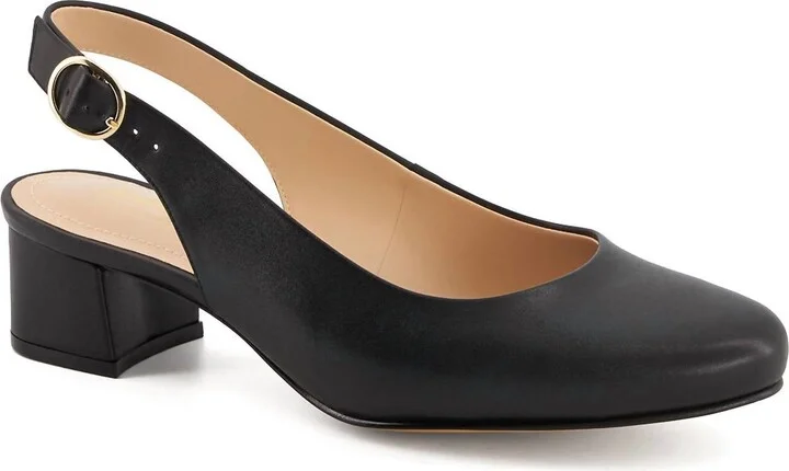 Women's Heeled Slingback Flats In Black