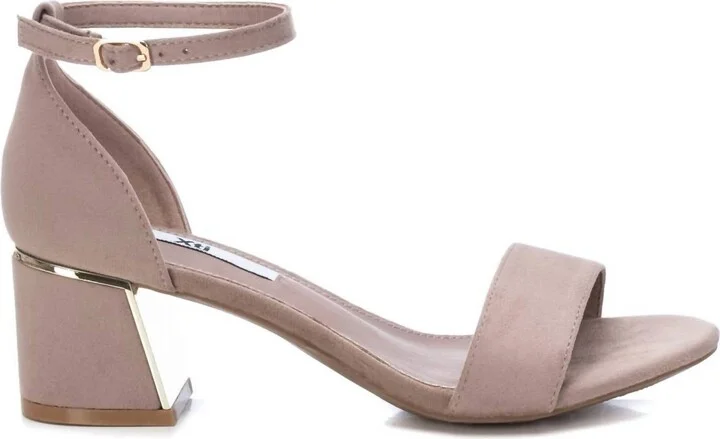 Women's Heeled Suede Sandals In Beige
