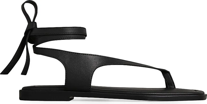 Women's Heidi Leather Sandals - Black - Size 5