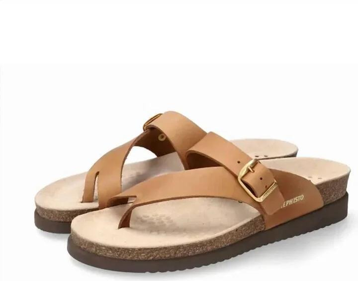 Women's Helen Sandal In Camel Scratch