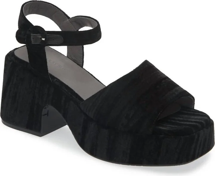 Women's Helga Platform Sandal In Black Velvet