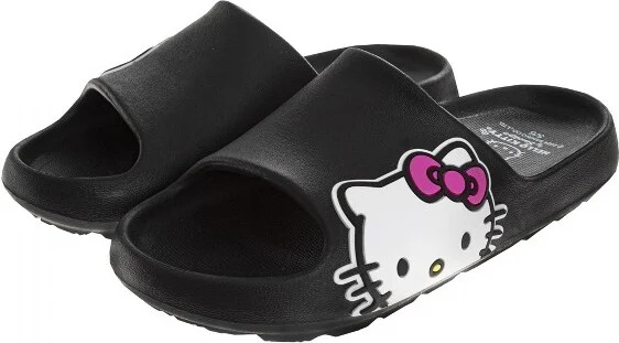 Womens Hello Kitty Side Logo Slide Sandals - Size
