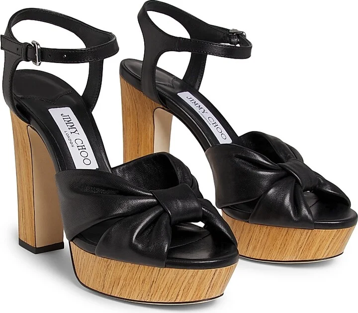 Women's Heloise 120MM Leather Platform Sandals - Latte - Size 5 - Image 7