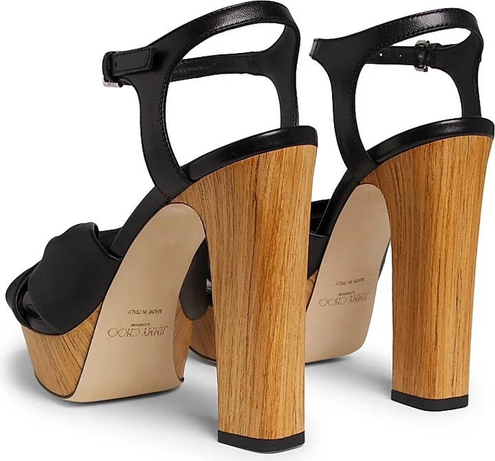 Women's Heloise 120MM Leather Platform Sandals - Latte - Size 5 - Image 8