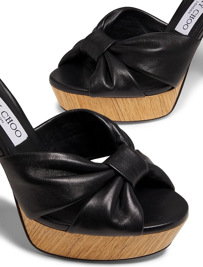 Women's Heloise 120MM Leather Platform Sandals - Latte - Size 5 - Image 11