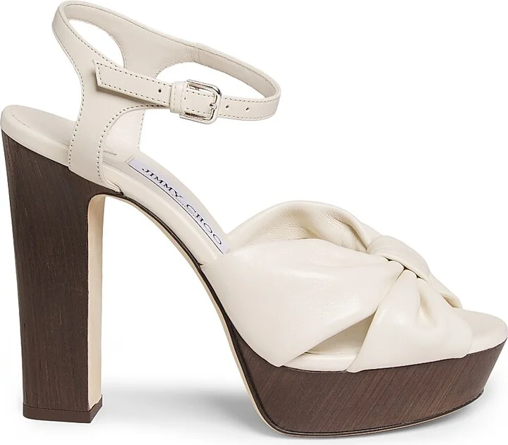 Women's Heloise 120MM Leather Platform Sandals - Latte - Size 5