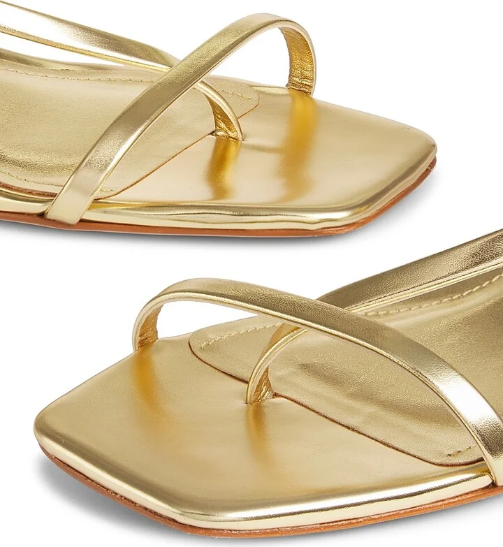 Women's Heloise 55MM Metallic Leather Slingback Sandals - Ouro Claro - Size 6 - Image 5