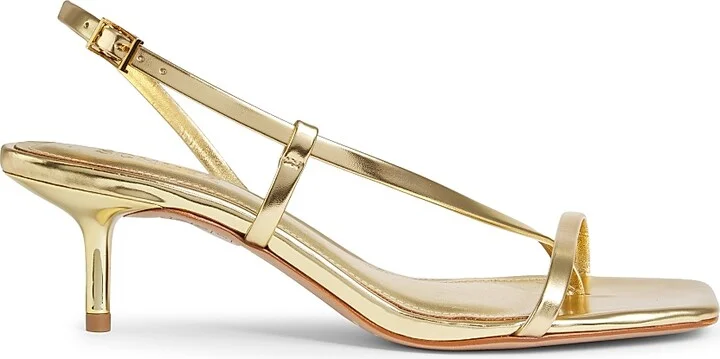Women's Heloise 55MM Metallic Leather Slingback Sandals - Ouro Claro - Size 6