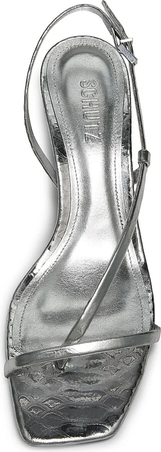 Women's Heloise 55MM Metallic Leather Strappy Slingback Sandals - Prata - Size 5 - Image 4