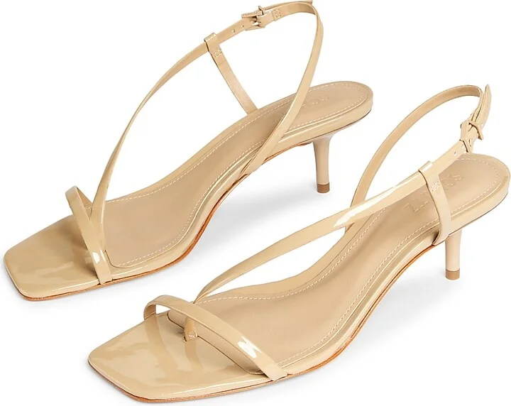 Women's Heloise 63MM Patent Leather Slingback Sandals - Beige - Size 5 - Image 2