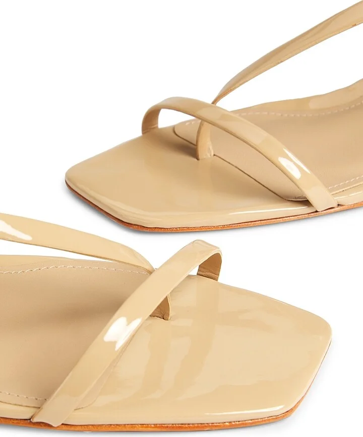 Women's Heloise 63MM Patent Leather Slingback Sandals - Beige - Size 5 - Image 6