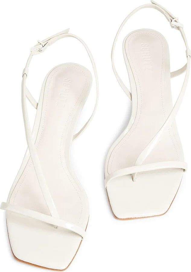 Women's Heloise 63MM Patent Leather Slingback Sandals - Beige - Size 5 - Image 9