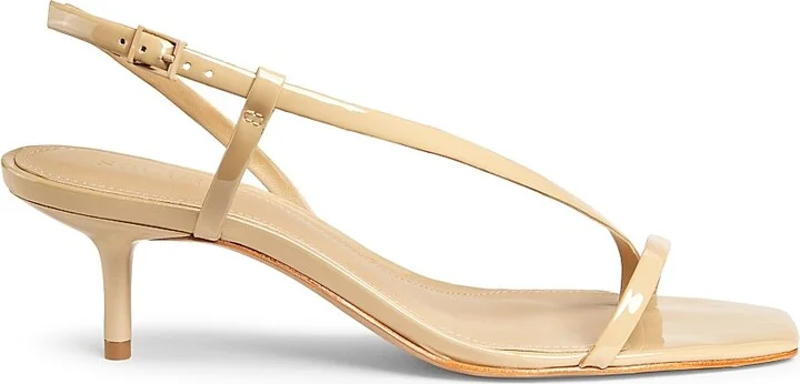 Women's Heloise 63MM Patent Leather Slingback Sandals - Beige - Size 5