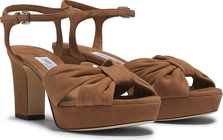 Women's Heloise 80MM Block-Heel Platform Sandals - Toffee - Size 5.5 - Image 2