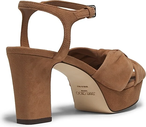 Women's Heloise 80MM Block-Heel Platform Sandals - Toffee - Size 5.5 - Image 3