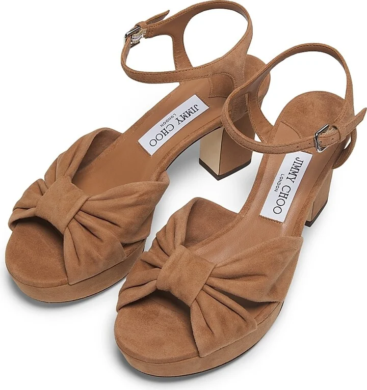 Women's Heloise 80MM Block-Heel Platform Sandals - Toffee - Size 5.5 - Image 4