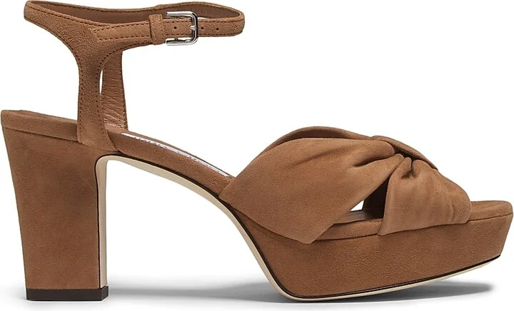 Women's Heloise 80MM Block-Heel Platform Sandals - Toffee - Size 5.5