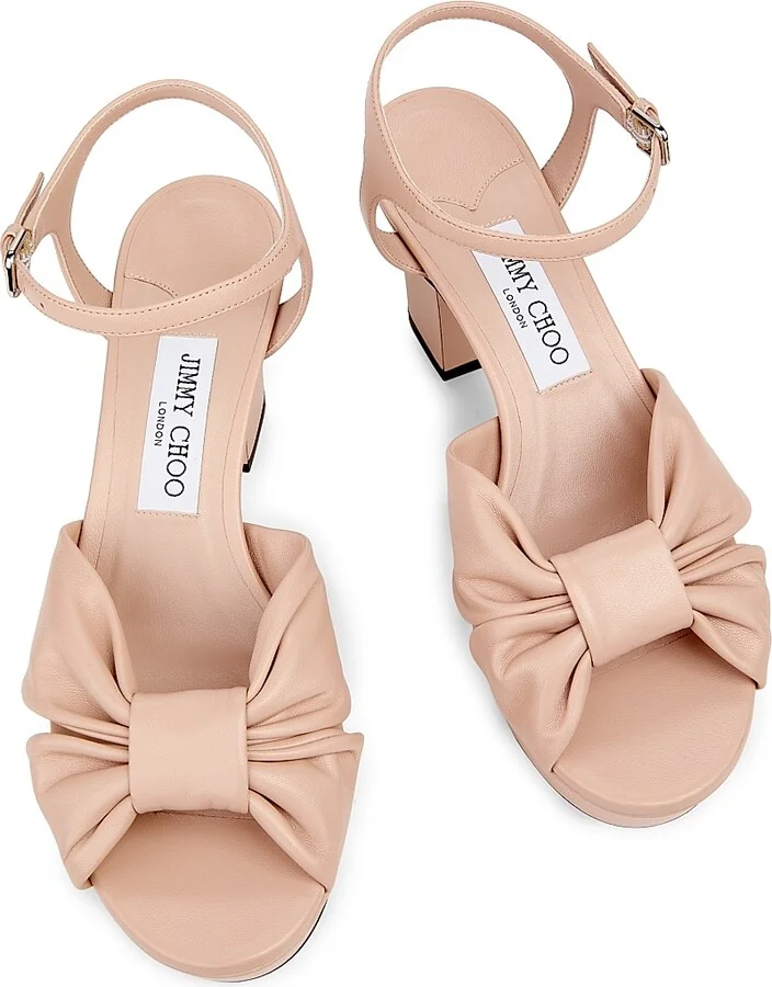 Women's Heloise 80MM Leather Platform Sandals - Macaron - Size 5.5 - Image 3