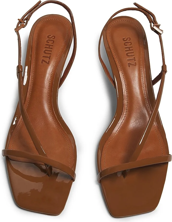 Women's Heloise Patent Leather Sandals - Miele - Size 5 - Image 4