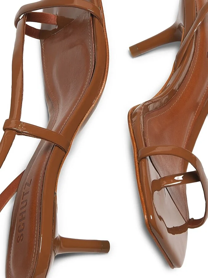 Women's Heloise Patent Leather Sandals - Miele - Size 5 - Image 6