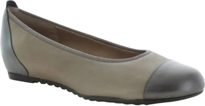 Women's Henlee Slip On Sandals In Taupe Shimmer, Pewter Kid Leather