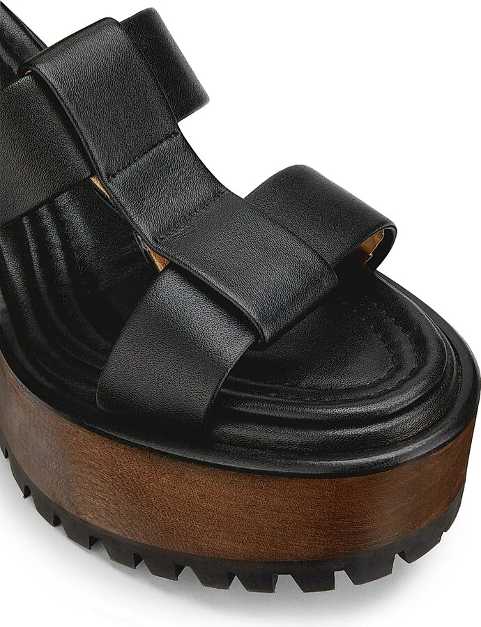 Women's Hera 110MM Leather Platform Sandals - Black - Size 7 - Image 5