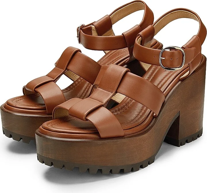 Women's Hera 110MM Leather Platform Sandals - Black - Size 7 - Image 7