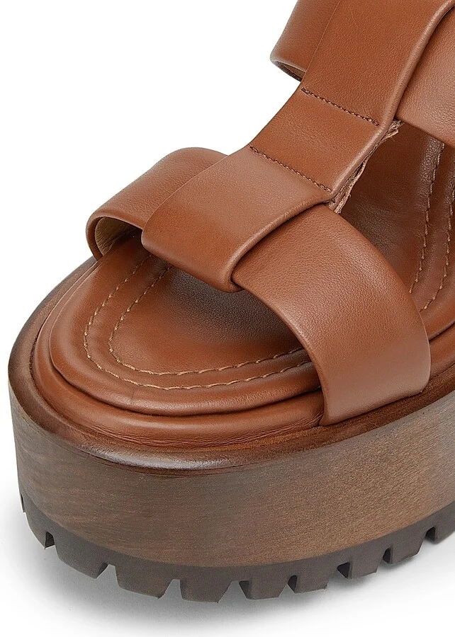 Women's Hera 110MM Leather Platform Sandals - Black - Size 7 - Image 10