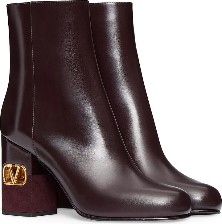 Women's Heritage Ankle Boots in Calfskin 90MM - Brown - Size 7 - Image 2