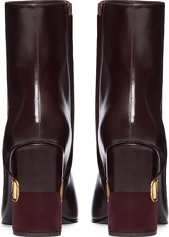 Women's Heritage Ankle Boots in Calfskin 90MM - Brown - Size 7 - Image 3