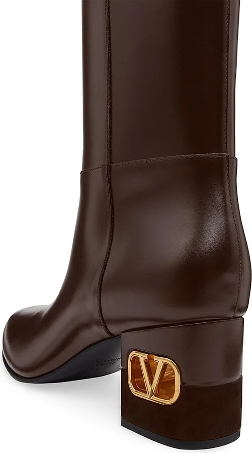 Women's Heritage Calfskin 60MM Boots - Hot Brown - Size 8.5 - Image 4