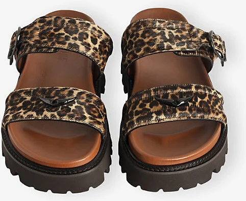 Womens Heritage Leopard-Effect Leather Mules Eur 36 / 3 Uk Women - Image 2
