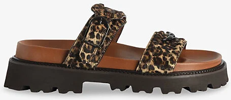 Womens Heritage Leopard-Effect Leather Mules Eur 36 / 3 Uk Women