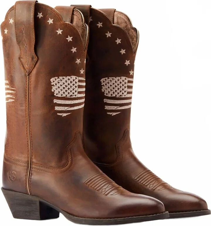 Women's Heritage R Toe Liberty Stretchfit Western Boot In Sassy Brown