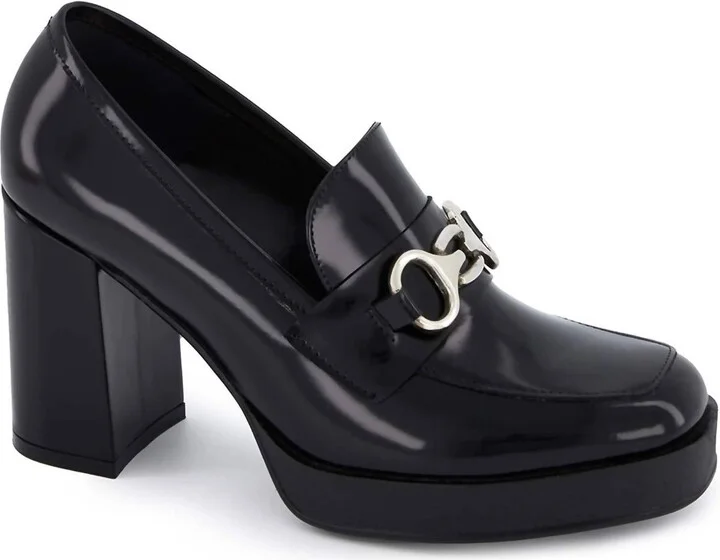 Women's High Heel Loafers In Black