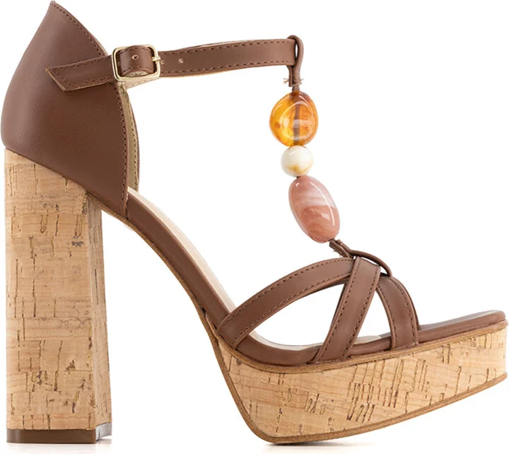 Women's High Heel Sandals With Ornamental Stones