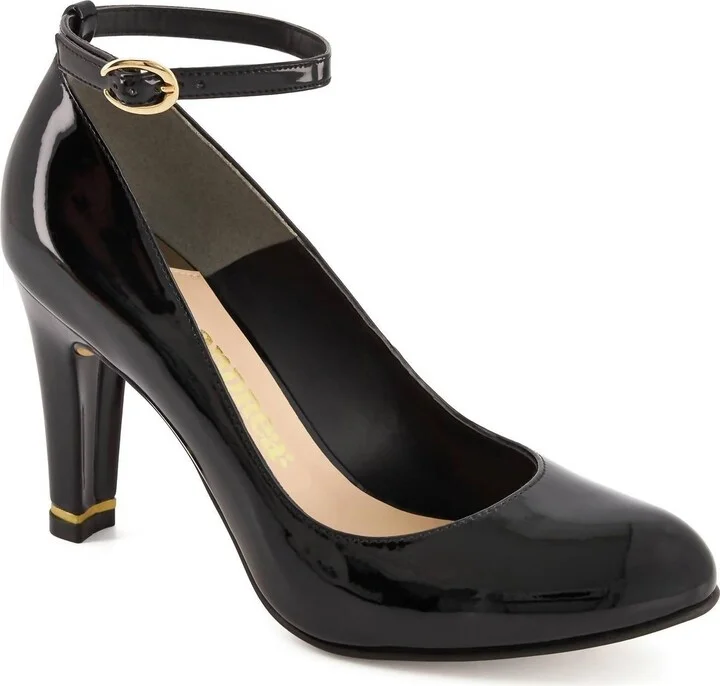 Women's High Heels Ankle Buckle Strap Shoes In Black