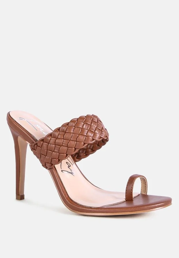 Womens High Perks Woven Strap High Heels sandals - Image 3