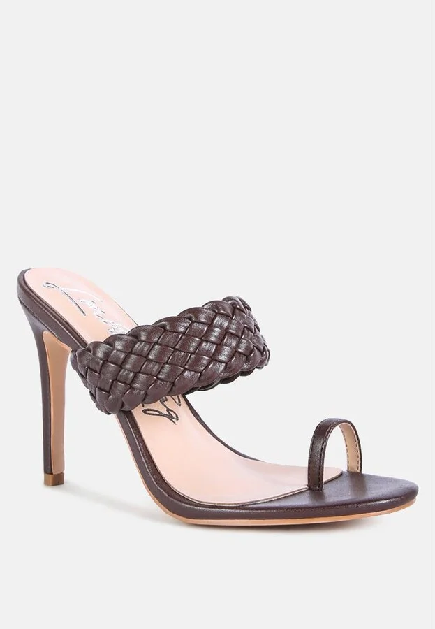 Womens High Perks Woven Strap High Heels sandals - Image 5