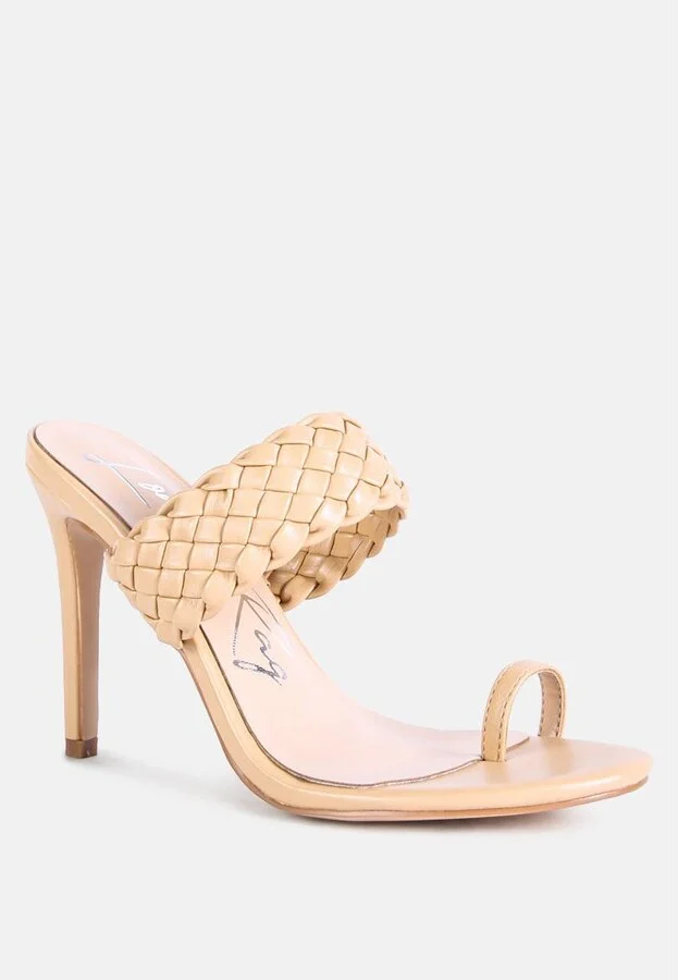 Womens High Perks Woven Strap High Heels sandals - Image 6