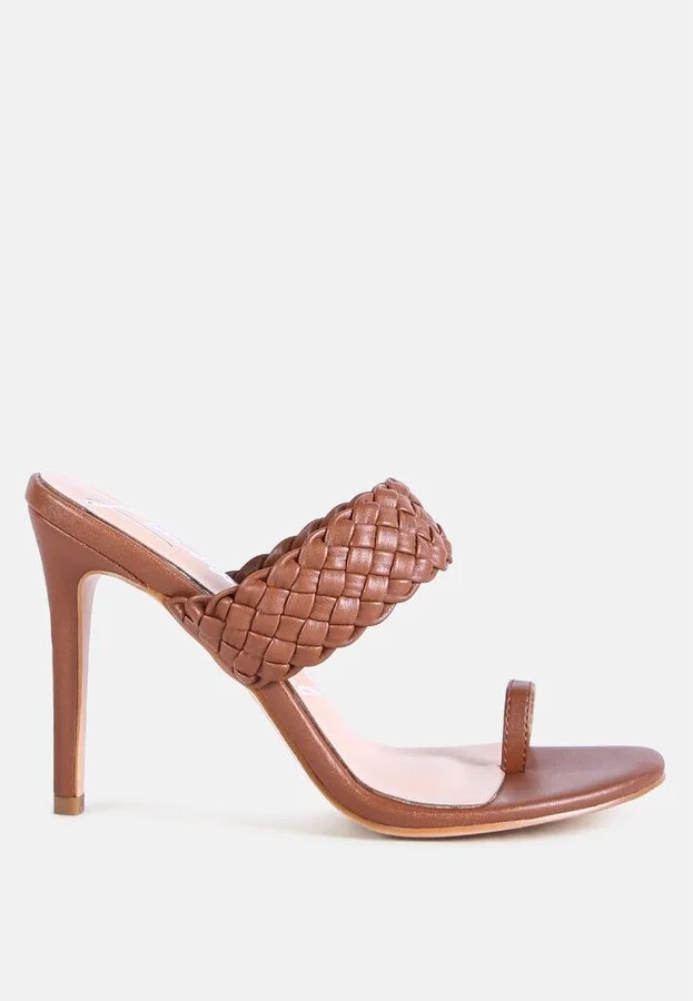 Womens High Perks Woven Strap High Heels sandals