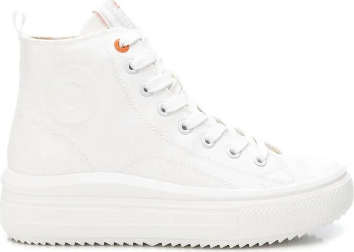 Women's High Top Canvas Sneakers In White