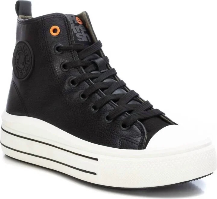 Women's High-Top Sneakers Boots In Black